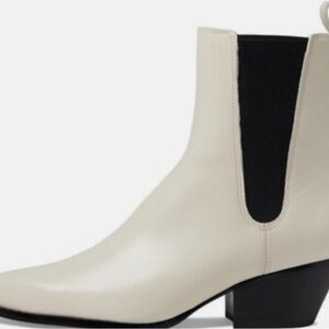 Michael Kors leather Cream and Black Ankle Booties